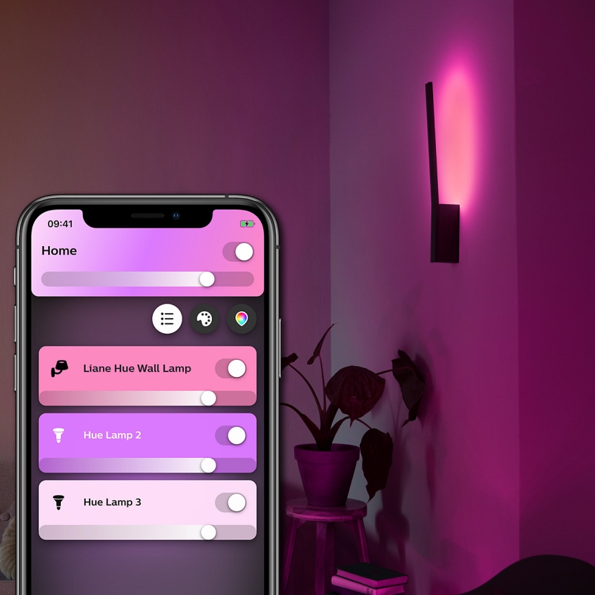 Philips - LED RGBW Настінний світильник з регулюванням яскравості Hue LIANE White And Color Ambiance 1xLED/12W/230V