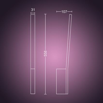 Philips - LED RGBW Настінний світильник з регулюванням яскравості Hue LIANE White And Color Ambiance 1xLED/12W/230V