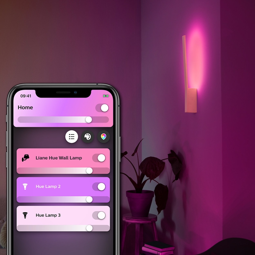 Philips - Светодиодный настенный RGBW-светильник с регулированием яркости Hue LIANE White And Color Ambiance 1xLED/12W/230V