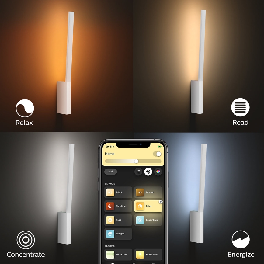 Philips - LED RGBW Настінний світильник з регулюванням яскравості Hue LIANE White And Color Ambiance 1xLED/12W/230V