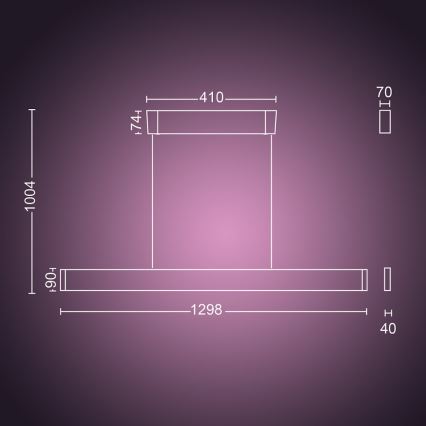 Philips -  LED RGBW Підвісна люстра з регулюванням яскравості Hue ENSIS White And Color Ambiance 2xLED/39W/230V