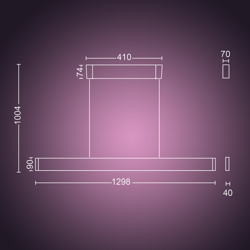 Philips - Светодиодная подвесная RGBW-люстра с регулированием яркости Hue ENSIS White And Color Ambiance 2xLED/39W/230V