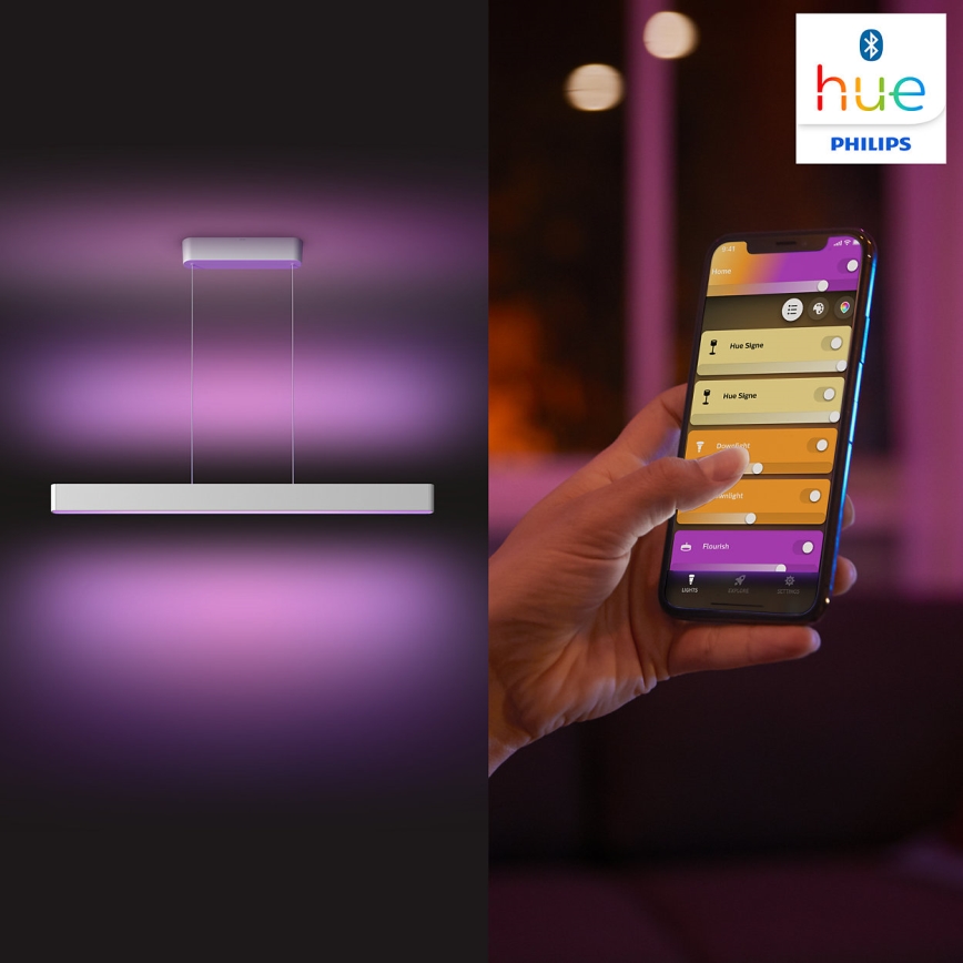 Philips - Светодиодная подвесная RGBW-люстра с регулированием яркости Hue ENSIS White And Color Ambiance 2xLED/39W/230V