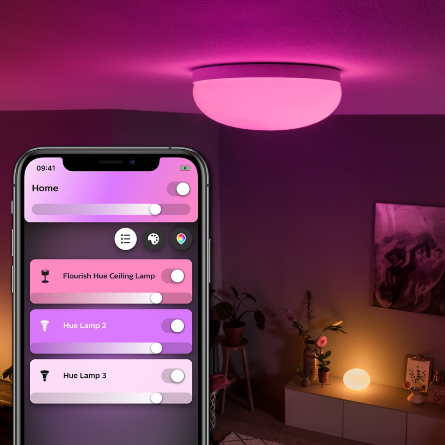 Philips - Стельовий RGBW-світильник з регулюванням яскравості Hue FLOURISH White And Color Ambiance LED/32W/230V