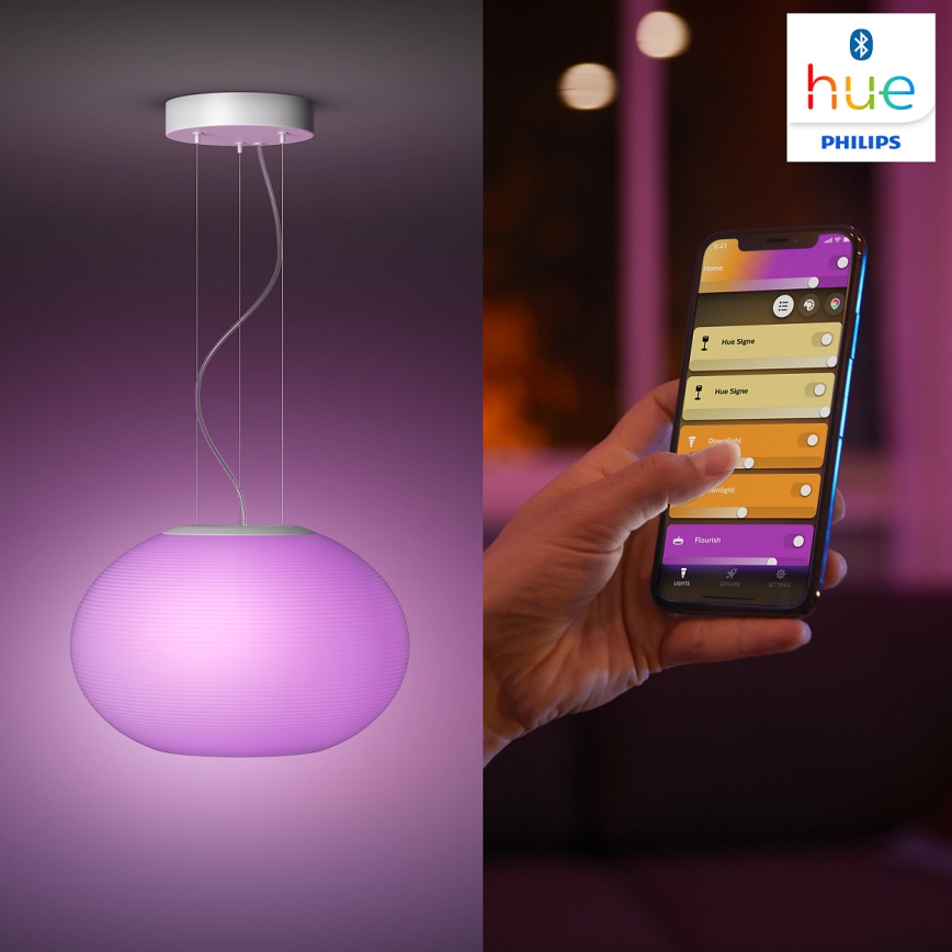 Philips - LED RGBW Підвісна люстра з регулюванням яскравості Hue FLOURISH LED/39W/230V