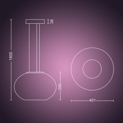Philips - LED RGBW Підвісна люстра з регулюванням яскравості Hue FLOURISH LED/39W/230V