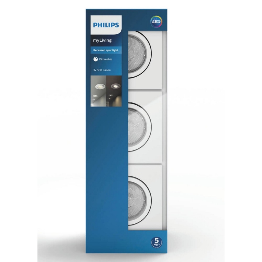 Philips 50123/31/P0 - НАБІР 3x Світлодіодний підвісний стельовий світильник з регульованою яскравістю MYLIVING CASEMENT LED/4,5W/230V