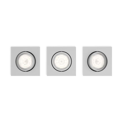 Philips 50123/87/P0 - НАБОР 3x Светодиодный встроенный светильник с регулированием яркости CASEMENT LED/4,5W/230V