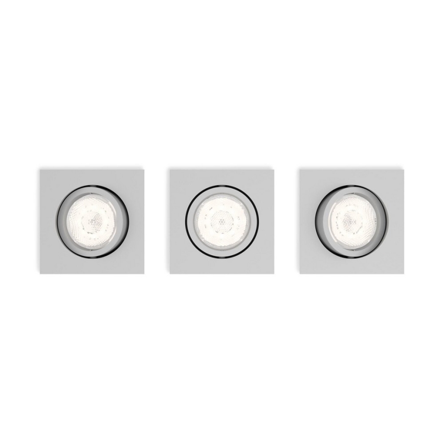 Philips 50123/87/P0 - НАБОР 3x Светодиодный встроенный светильник с регулированием яркости CASEMENT LED/4,5W/230V