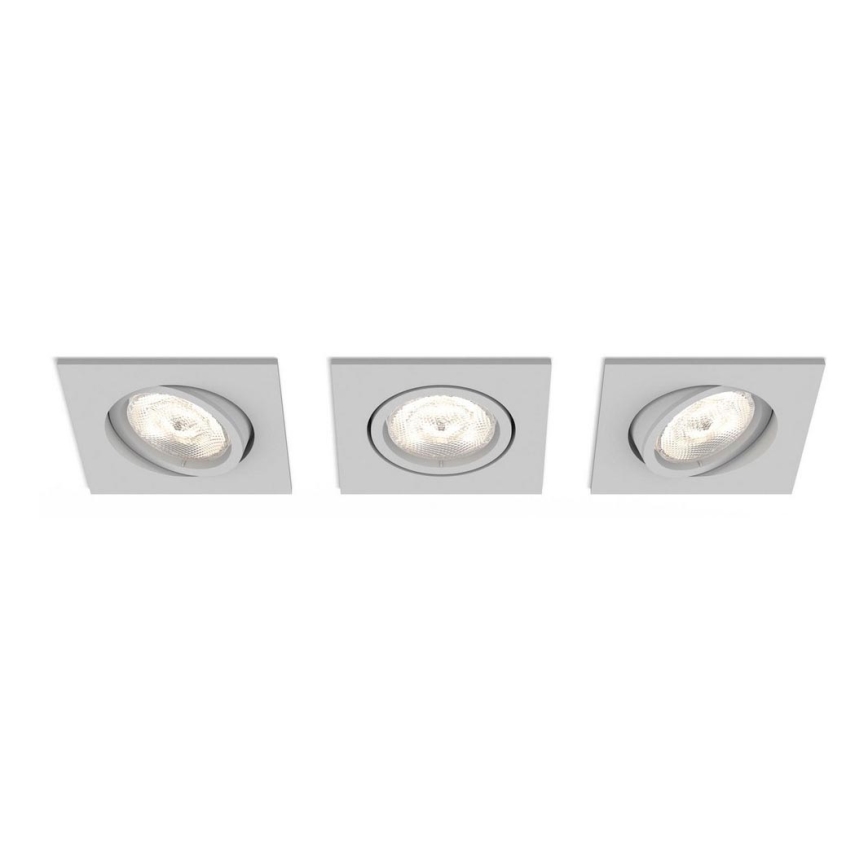 Philips 50123/87/P0 - НАБОР 3x Светодиодный встроенный светильник с регулированием яркости CASEMENT LED/4,5W/230V