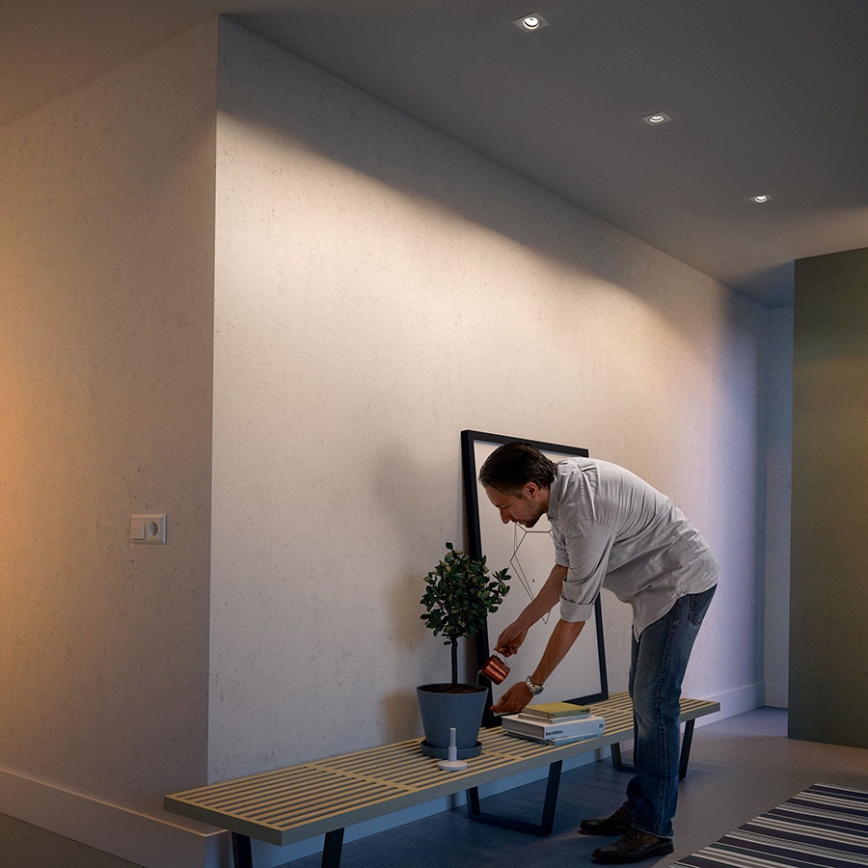 Philips - Комплект 3x вбудованих стельових світильників 1xGU10/5,5W/230V