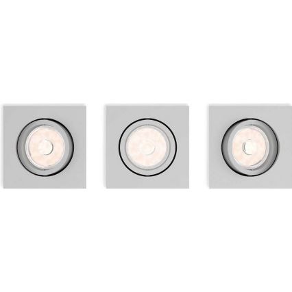 Philips 50193/87/PN - НАБОР 3x Встроенный светильник ENNEPER 1xGU10/5,5W/230V