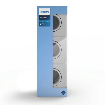 Philips 50193/87/PN - НАБОР 3x Встроенный светильник ENNEPER 1xGU10/5,5W/230V