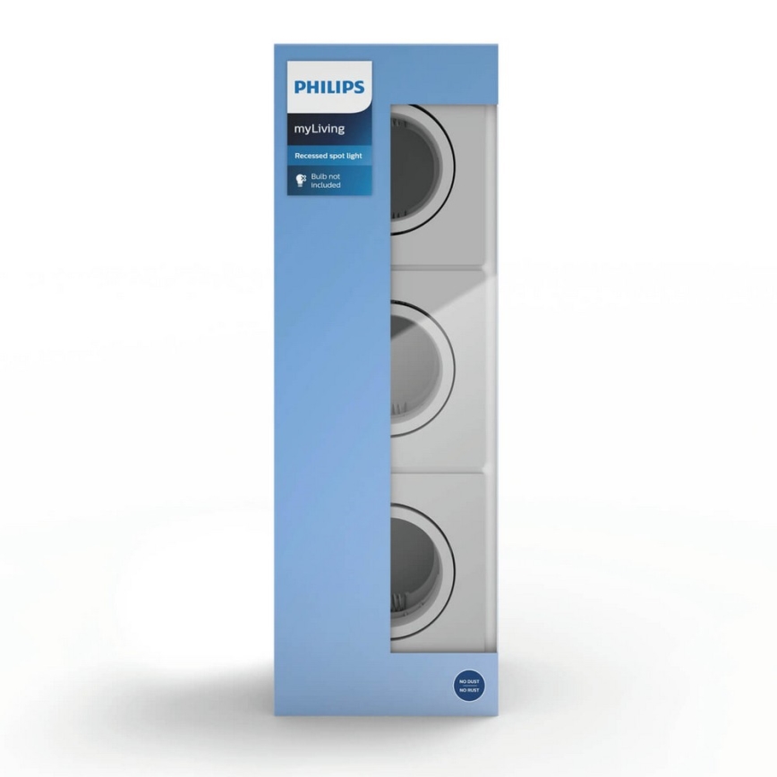 Philips 50193/87/PN - НАБОР 3x Встроенный светильник ENNEPER 1xGU10/5,5W/230V