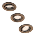 Philips 50393/05/PN - НАБОР 3x Встроенный светильник DONEGAL 1xGU10/5,5W/230V