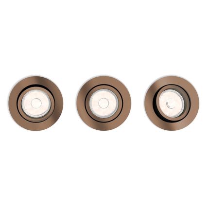 Philips 50393/05/PN - НАБОР 3x Встроенный светильник DONEGAL 1xGU10/5,5W/230V