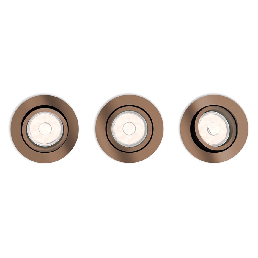 Philips 50393/05/PN - НАБОР 3x Встроенный светильник DONEGAL 1xGU10/5,5W/230V