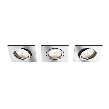 Philips  50393/11/P0 - НАБІР 3x Стельовий вбудований LED світильник з регулюванням яскравості SHELLBARK LED/4,5W/230V