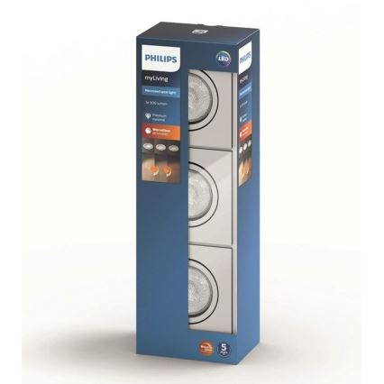 Philips 50393/11/P0 - НАБОР 3x Светодиодный подвесной потолочный светильник с регулированием яркости SHELLBARK LED/4,5W/230V