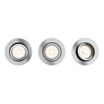 Philips - НАБІР 3x Вбудований світильник 1xGU10/5,5W/230V