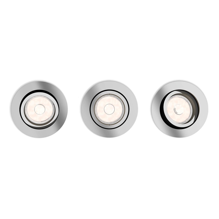 Philips - НАБІР 3x Вбудований світильник 1xGU10/5,5W/230V