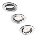 Philips 50393/11/PN - КОМПЛЕКТ 3x встраиваемых светильника для подвесного потолка DONEGAL 1xGU10/5,5W/230V