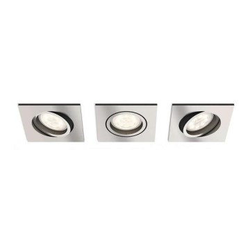 Philips 50393/17/P0 - НАБОР 3x Светодиодный встроенный светильник с регулированием яркости SHELLBARK Warm Glow 1xLED/4,5W/230V 2200-2700K