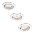 Philips 50393/31/PN - НАБОР из 3 встраиваемых потолочных светильников DONEGAL 1xGU10/5,5W/230V