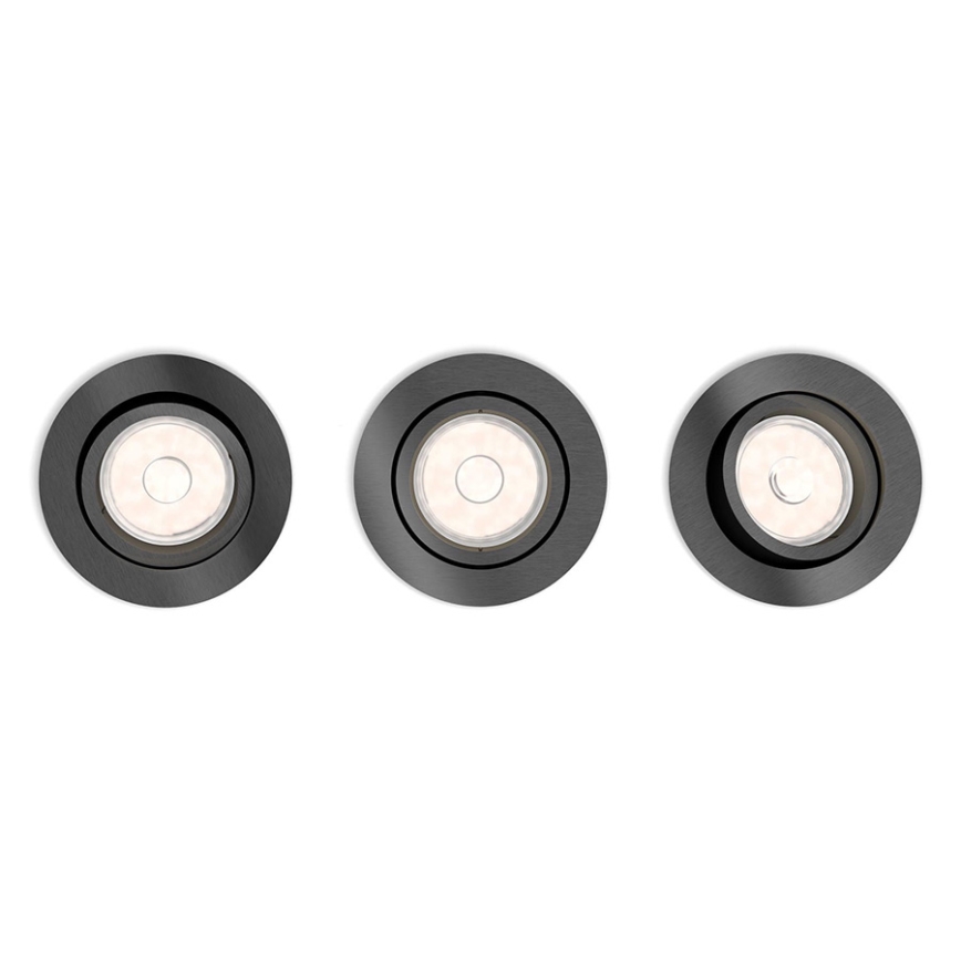 Philips - НАБІР 3x Вбудований світильник 1xGU10/5,5W/230V