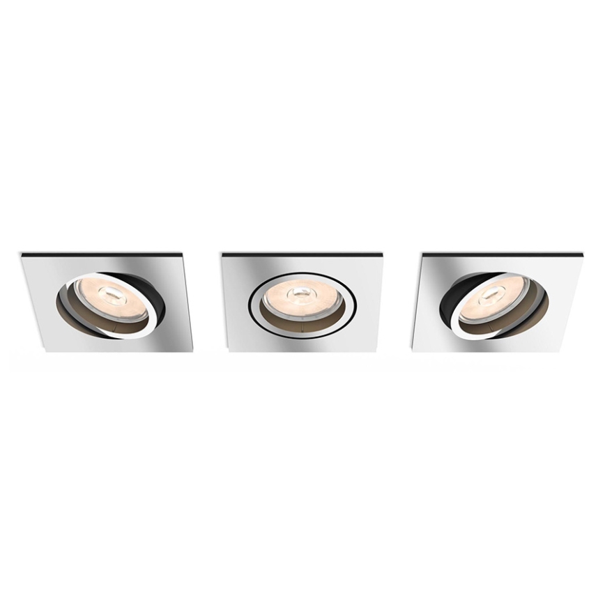 Philips - НАБІР 3x Вбудований світильник 1xGU10/5,5W/230V