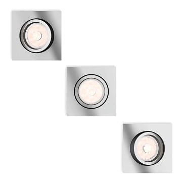 Philips 50403/11/PN - КОМПЛЕКТ 3x встраиваемых светильника для подвесного потолка DONEGAL 1xGU10/5,5W/230V