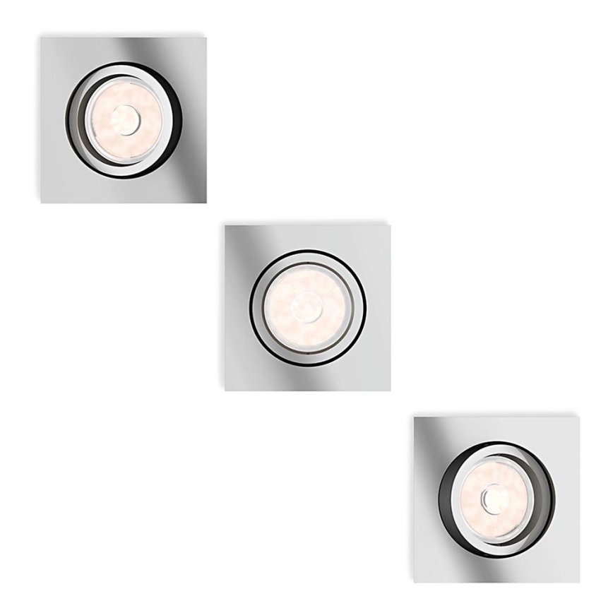 Philips 50403/11/PN - КОМПЛЕКТ 3x встраиваемых светильника для подвесного потолка DONEGAL 1xGU10/5,5W/230V