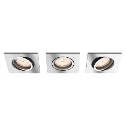 Philips 50403/11/PN - КОМПЛЕКТ 3x встраиваемых светильника для подвесного потолка DONEGAL 1xGU10/5,5W/230V