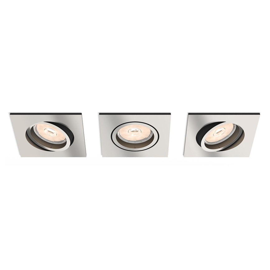 Philips 50403/17/PN - КОМПЛЕКТ 3x встраиваемых светильника для подвесного потолка DONEGAL 1xGU10/5,5W/230V