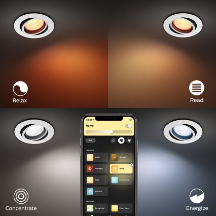 Philips - LED RGBW Вбудований світильник з регулюванням яскравості HUE CENTURA 1xGU10/5,7W/230V