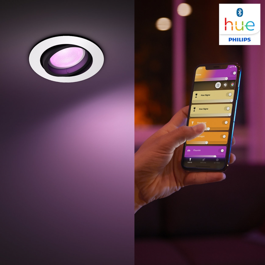 Philips - LED RGBW Вбудований світильник з регулюванням яскравості HUE CENTURA 1xGU10/5,7W/230V