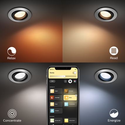 Philips - Светодиодный встроенный RGB-светильник Hue CENTURA 1xGU10/5,7W/230V