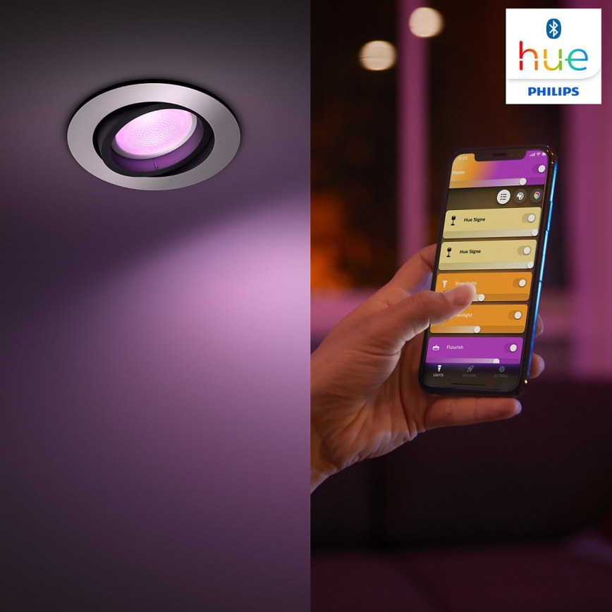Philips - Светодиодный встроенный RGB-светильник Hue CENTURA 1xGU10/5,7W/230V