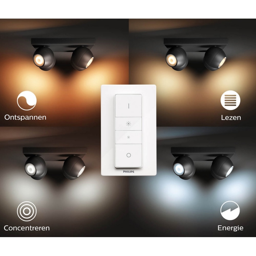 Philips - Світлодіодний точковий світильник з регульованою яскравістю Hue BUCKRAM 4xGU10/5W/230V