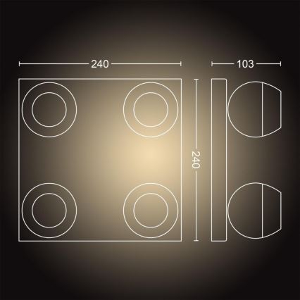 Philips - Світлодіодний точковий світильник з регульованою яскравістю Hue BUCKRAM 4xGU10/5W/230V