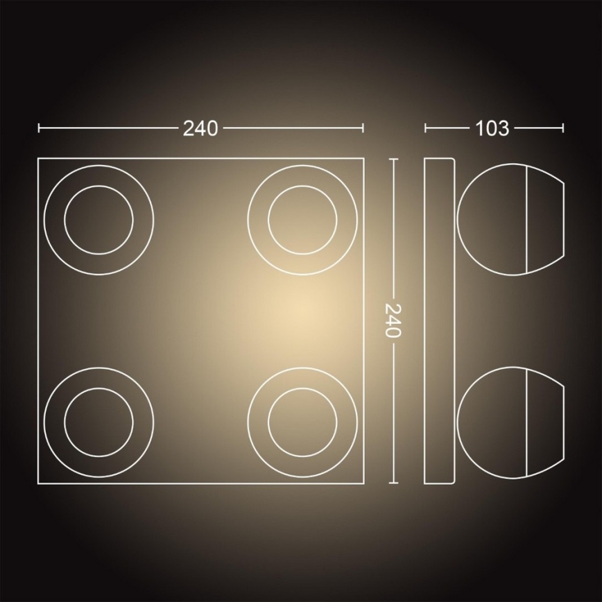 Philips - Світлодіодний точковий світильник з регульованою яскравістю Hue BUCKRAM 4xGU10/5W/230V