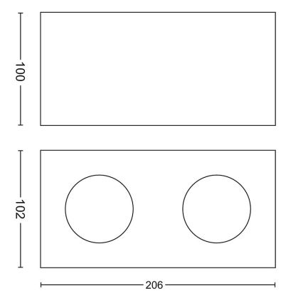 Philips 50492/31/P0 - Точковий LED світильник з регулюванням яскравості MYLIVING BOX 2xLED/4,5W/230V