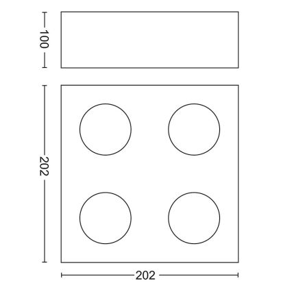 Philips - Точковий LED світильник з регулюванням яскравості 4xLED/4,5W/230V