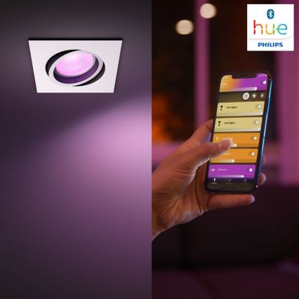 Philips - Светодиодный встроенный RGB-светильник с регулированием яркости Hue CENTURA 1xGU10/5,7W/230V