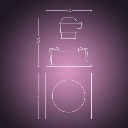 Philips - Светодиодный встроенный RGB-светильник с регулированием яркости Hue CENTURA 1xGU10/5,7W/230V