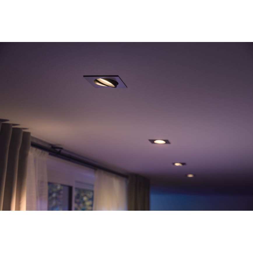 Philips - LED RGBW Стельовий вбудований світильник з регулюванням яскравості Hue CENTURA 1xGU10/5,7W/230V