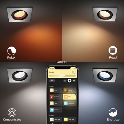 Philips - Светодиодный встроенный RGB-светильник Hue CENTURA 1xGU10/5,7W/230V