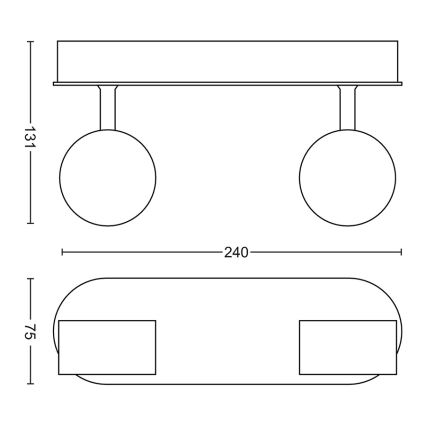 Philips - Светодиодный точечный светильник с регулированием яркости 2xLED/4,5W/230V
