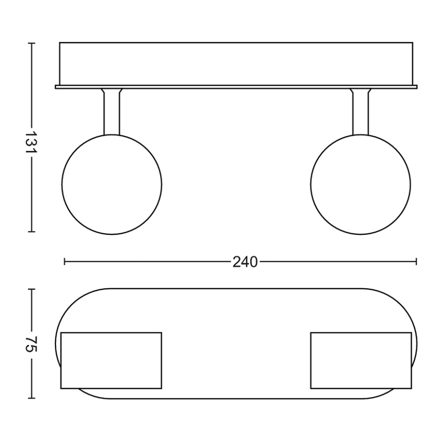 Philips - Светодиодный точечный светильник с регулированием яркости 2xLED/4,5W/230V