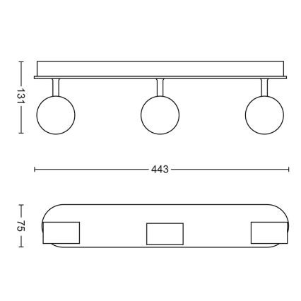Philips - Точковий LED світильник з регулюванням яскравості 3xLED/4,5W/230V
